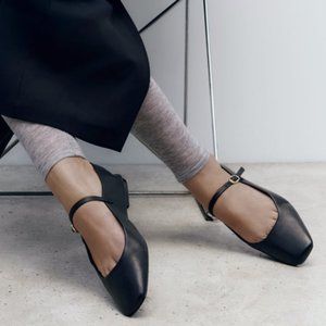 ZARA LEATHER BALLET FLATS